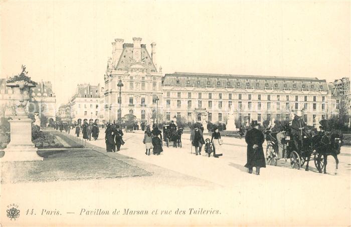 Paris Pavillon de Marsan et rue des Tuileries