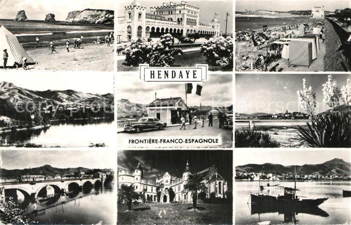 Hendaye Pyrenees Atlantiques Plage Frontiere Franco-Espagnole