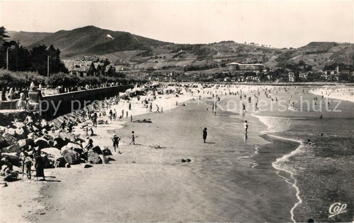 Hendaye Pyrenees Atlantiques Plage Frontiere Franco Espagnole