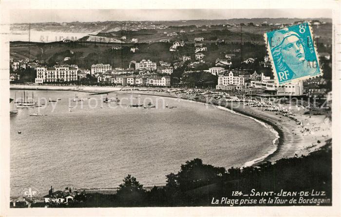 Saint-Jean-de-Luz Plage prise de la Tour de Bordagain
