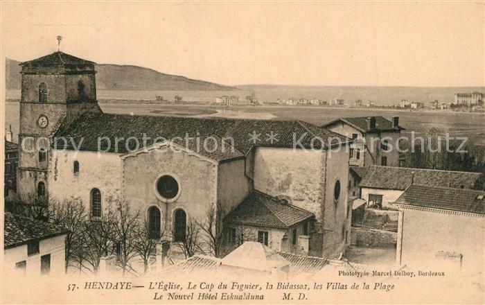 Hendaye Pyrenees Atlantiques Eglise Cap du Figuier Villas Plage Hote