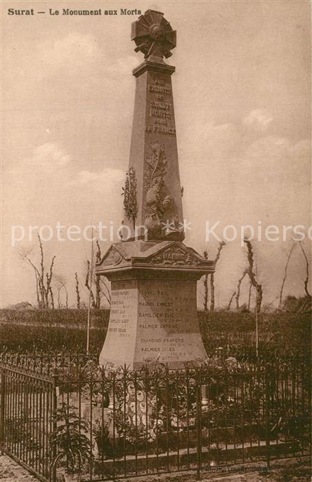 Surat Puy-de-Dome Monument aux Morts