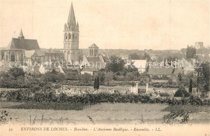 Loches Indre et Loire Beaulieu Ancienne Basilique Ensemble