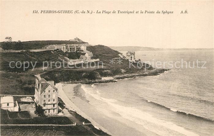Perros-Guirec La Plage de Trestignel et la Pointe du Sphynx