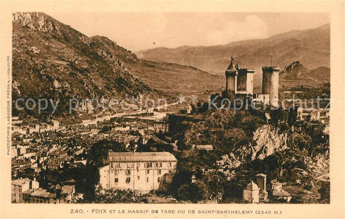 Foix et le massif de tabe ou de Saint Barthelemy