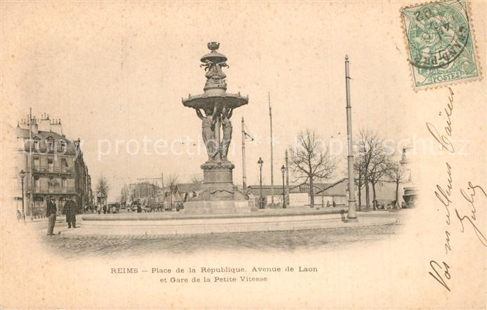 Reims Champagne Ardenne Place de la Republique Avenue de Laon et Gare de la Peti