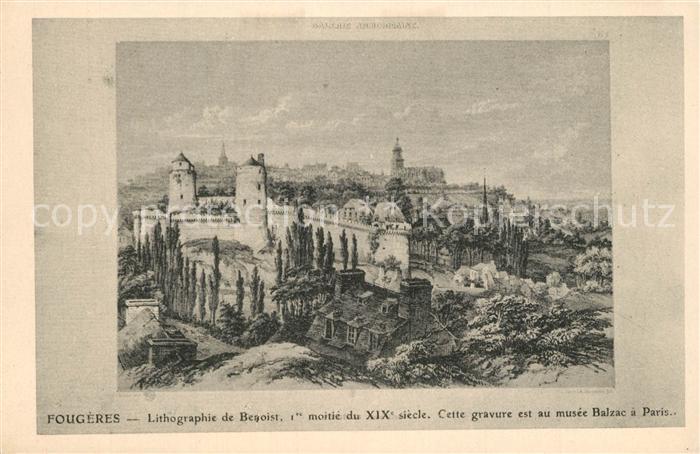 Fougeres Lithographie de Benoist