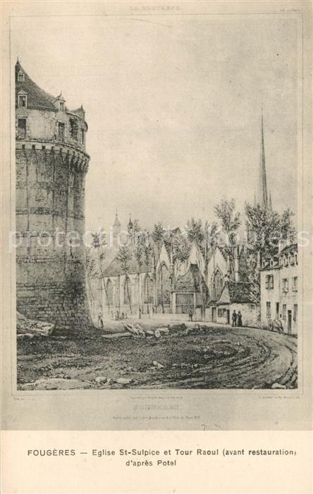 Fougeres Eglise St Sulpice et Tour Raoul