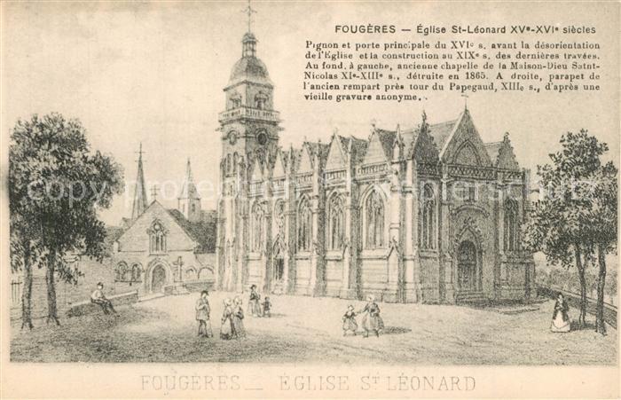 Fougeres Eglise St Leonard Pignon et porte principale