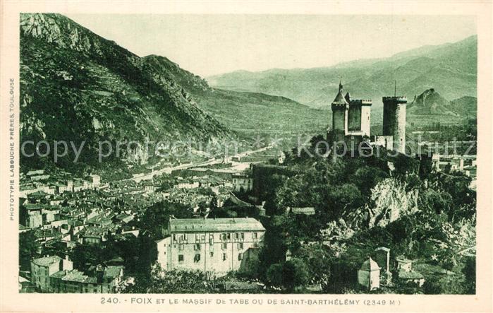 Foix et le massif de tabe ou de Saint Barthelemy