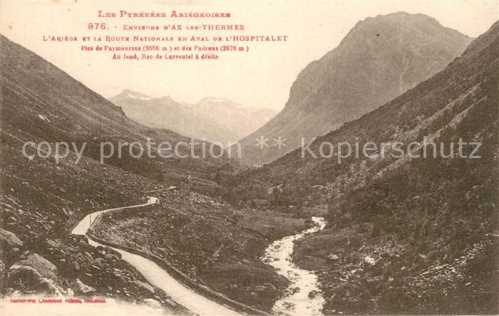 Ax-les-Thermes Ariege et la Route Nationale en Aval de l Hospitalet