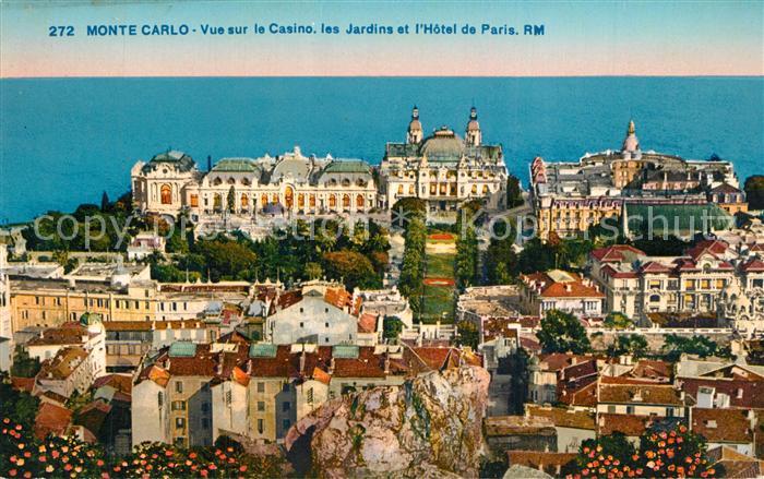Monte-Carlo Vue sur le Casino les Jardins et l’Hotel de Paris
