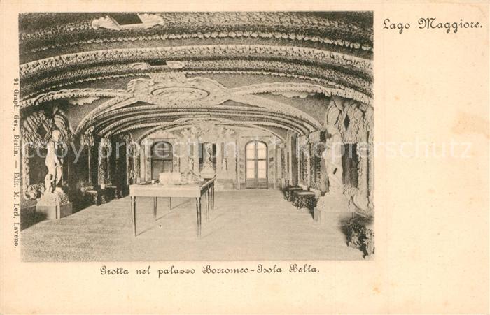 Isola Bella Lago Maggiore Grotta nel palazzo e Borromeo