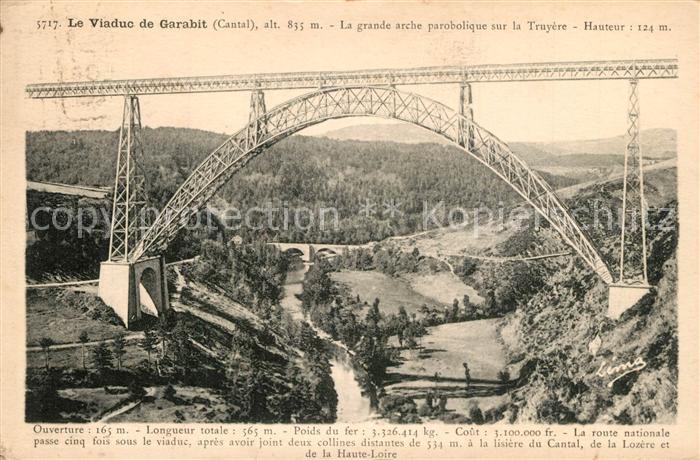 Garabit Viaduc Construction Eiffel La grande arche parabolique sur la Truyere