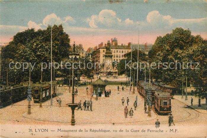 Lyon France Monument de la Republique vu de la Gare
