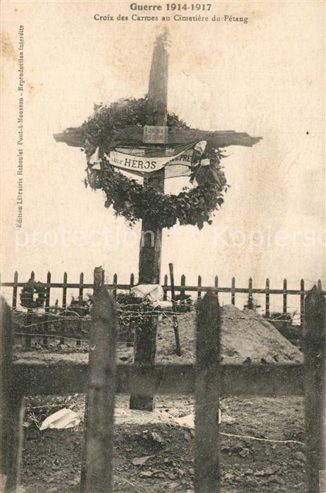 Pont-a-Mousson Guerre 1914-17 Croix des Carmes au Cimetiere du Petang