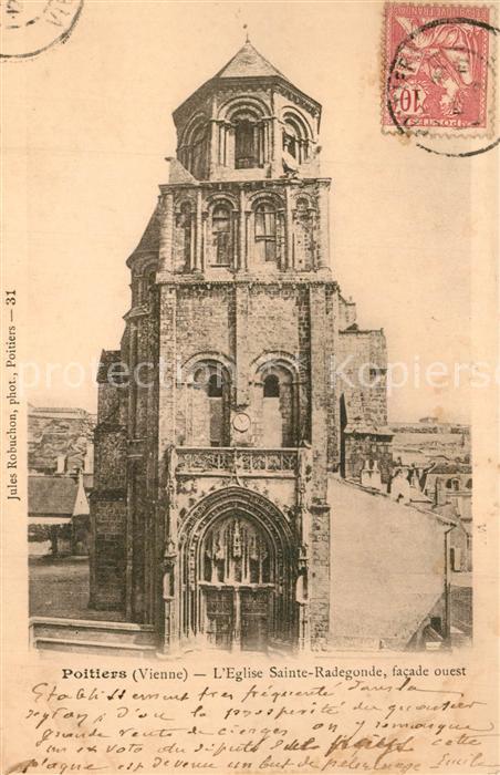 Poitiers 86 Eglise Sainte Radegonde facade ouest