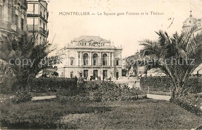 Montpellier Herault Le Square gare Palavas et le Theatre