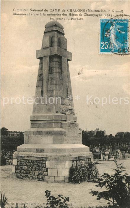 Camp de Chalons Cimetiere National Monument eleve a la memoire des Heros de Cham
