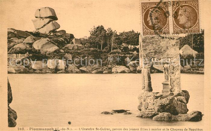 Ploumanach Oratoire St Guirec patron des jeunes filles a marier et la Chapeau de