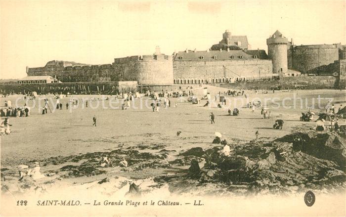Saint-Malo 35 La Grande Plage et le Chateau