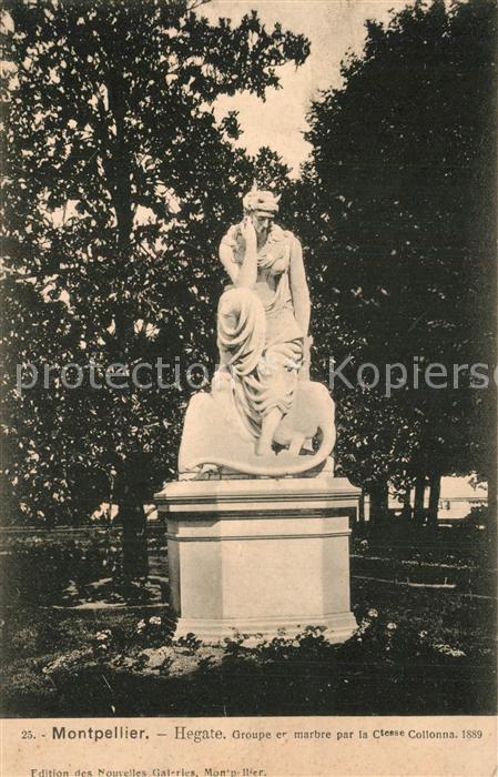 Montpellier Herault Hegate Groupe en marbre Monument Statue