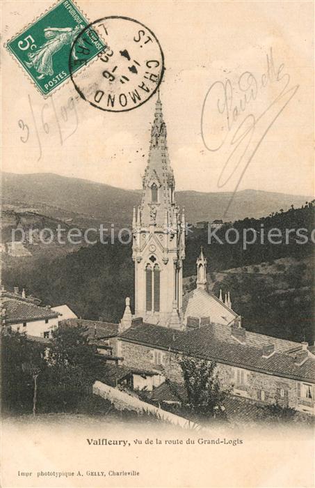 Valfleury Eglise vue de la Route du Grand Logis
