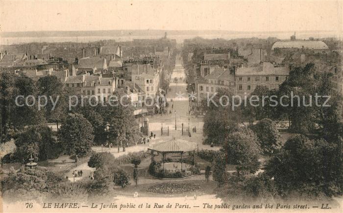 Le Havre Jardin public Rue de Paris