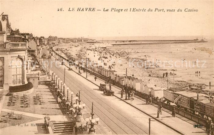 Le Havre La Plage et l'Entrée du Port vues du Casino