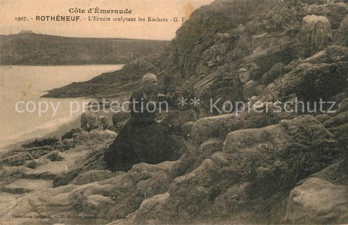 Rotheneuf Ermite sculptant les Rochers