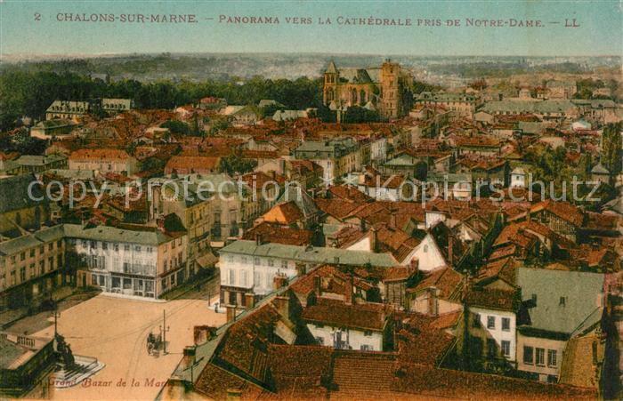 Chalons-en-Champagne Marne Panorama vers la Cathedrale pris de Notre Dame