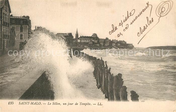 Saint-Malo 35 Le Sillon un jour de Tempête
