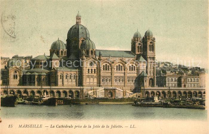Marseille Bouches-du-Rhone La Cathedrale prise de la Jetée de la Joliette