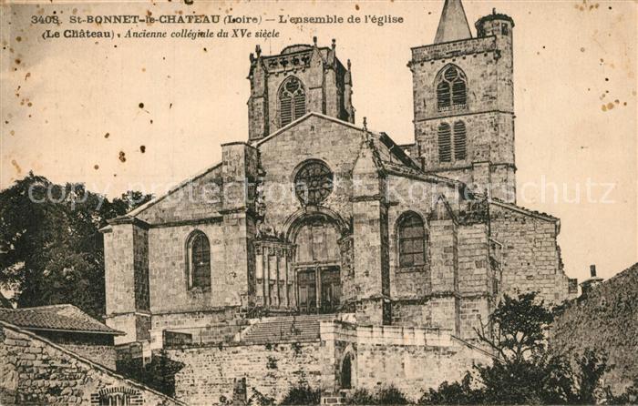 Saint-Bonnet-le-Chateau Ensemble de l'Eglise Chateau ancienne collégiale du XVe