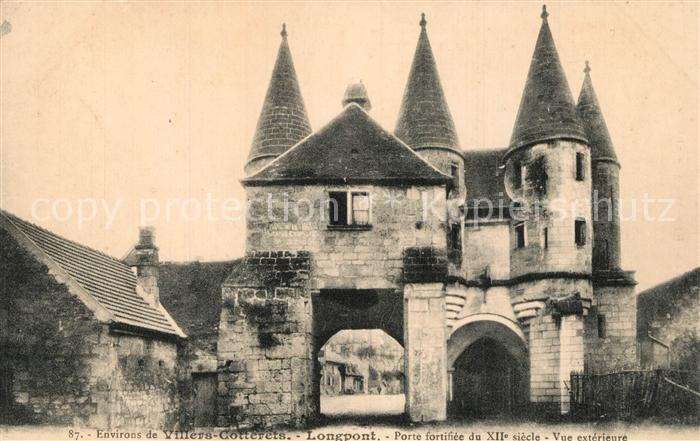 Villers-Cotterets Longpont Porte fortifiée du XIIe siècle