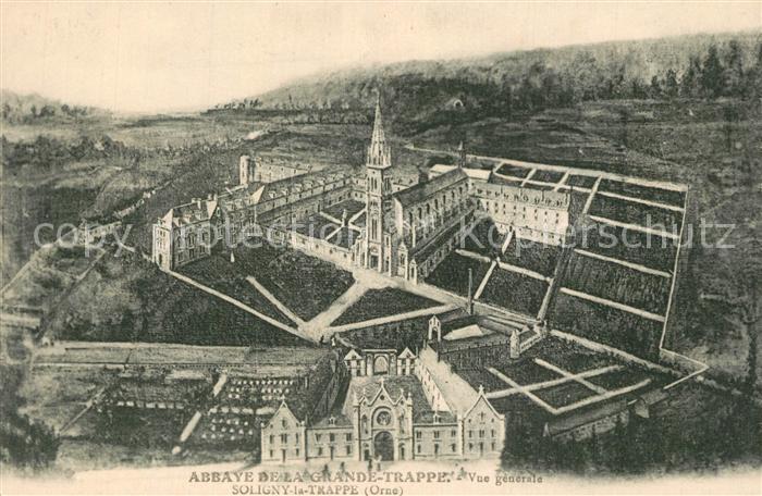 Soligny-la-Trappe Abbaye de la Grande Trappe Dessin Kuenstlerkarte