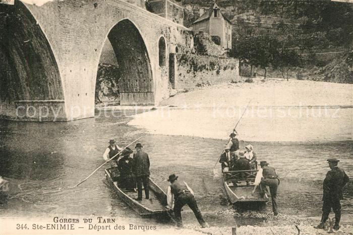 Sainte-Enimie Départ des Barques Gorges du Tarn Pont