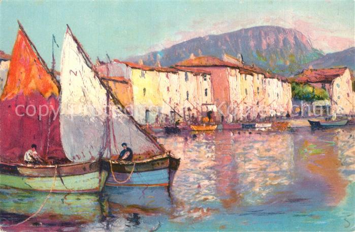 Cassis Hafen Fischerboot Kuenstlerkarte