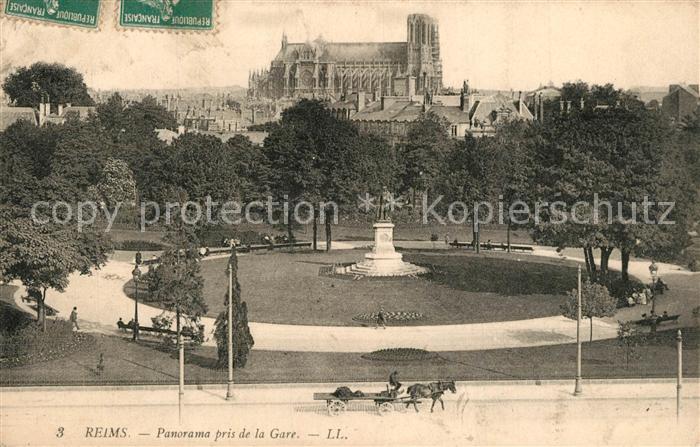Reims Champagne Ardenne Panorama pris de la Gare Monument Cathedrale