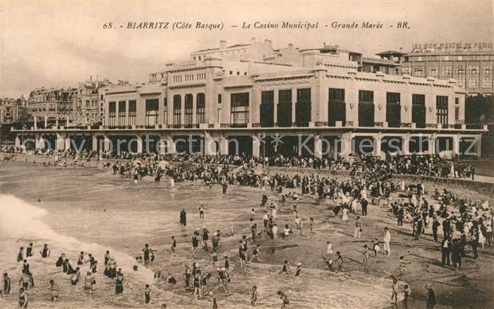 Biarritz Pyrenees Atlantiques Casino Municipal grande marée