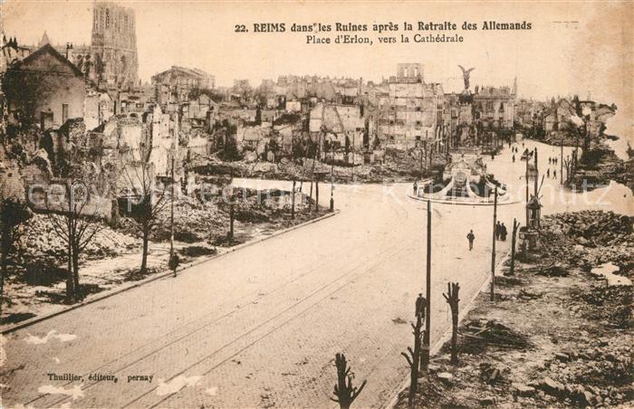 Reims Champagne Ardenne dans les ruines après la retraite des A