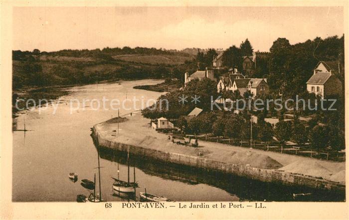 Pont-Aven Le Jardin et le port
