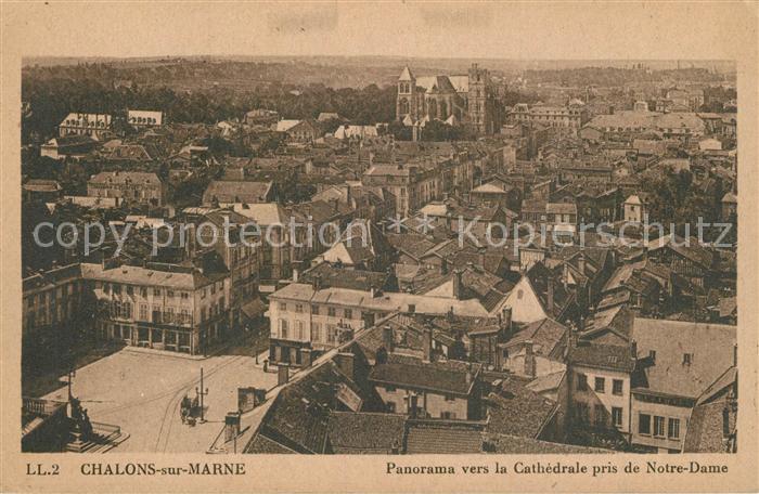 Chalons-en-Champagne Marne Panorama vers la Cathedrale pris de Notre Dame