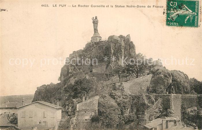 Le Puy-en-Velay Rocher Corneille et Statue Notre Dame de France