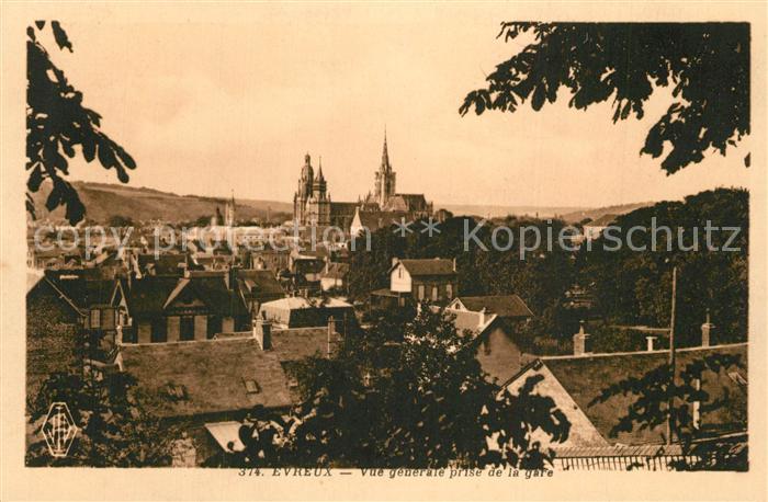 Evreux Vue Generale prise de la gare Eglise