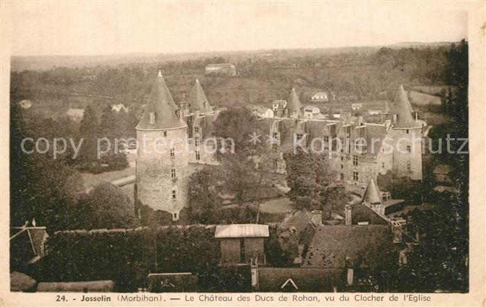 Josselin Chateau des Ducs de Rohan vu du Clocher de l'Eglise