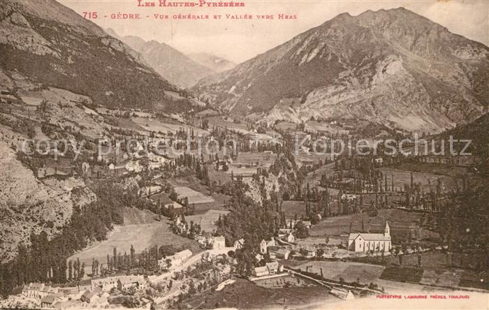 Gedre Vue Generale et Vallee vers Heas
