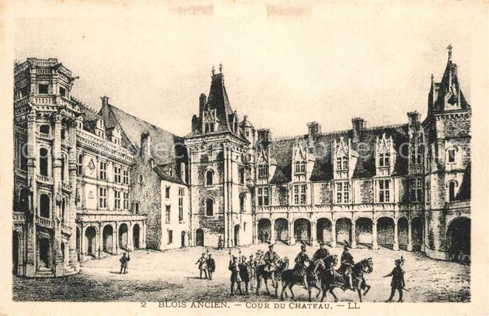 Blois 41 Blois Ancien Cour du Chateau Dessin Kün