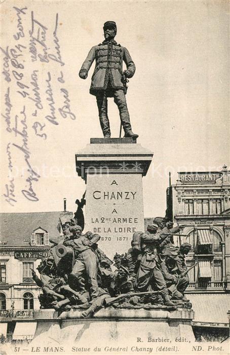 Le Mans Sarthe Statue du General Chanzy Monument