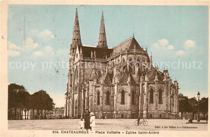 Chateauroux Indre Place Voltaire Eglise Saint André